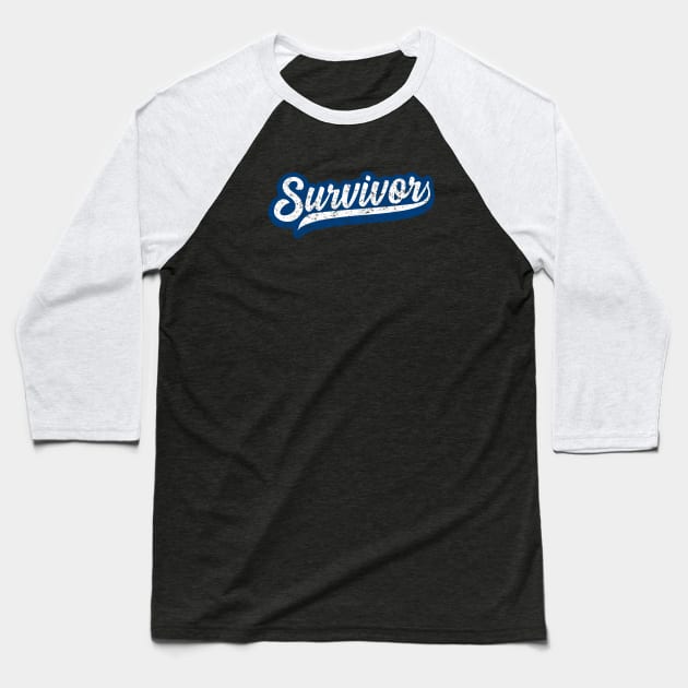 Colon Cancer Survivor - Retro Grunge Style Baseball T-Shirt by jpmariano